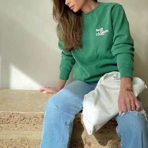 Summer Fridays Weekend Sweatshirt - S, solid green